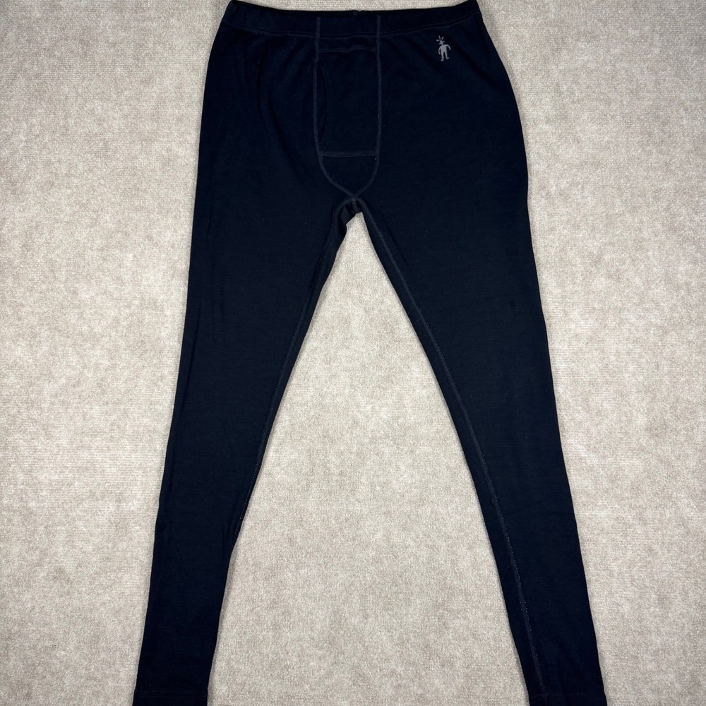 Smartwool Mens Size XL Black 100% Merino Wool Base Layer Thermal Leggings